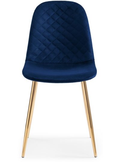 Стул на металлокаркасе Dabl dark blue / gold — фото 4