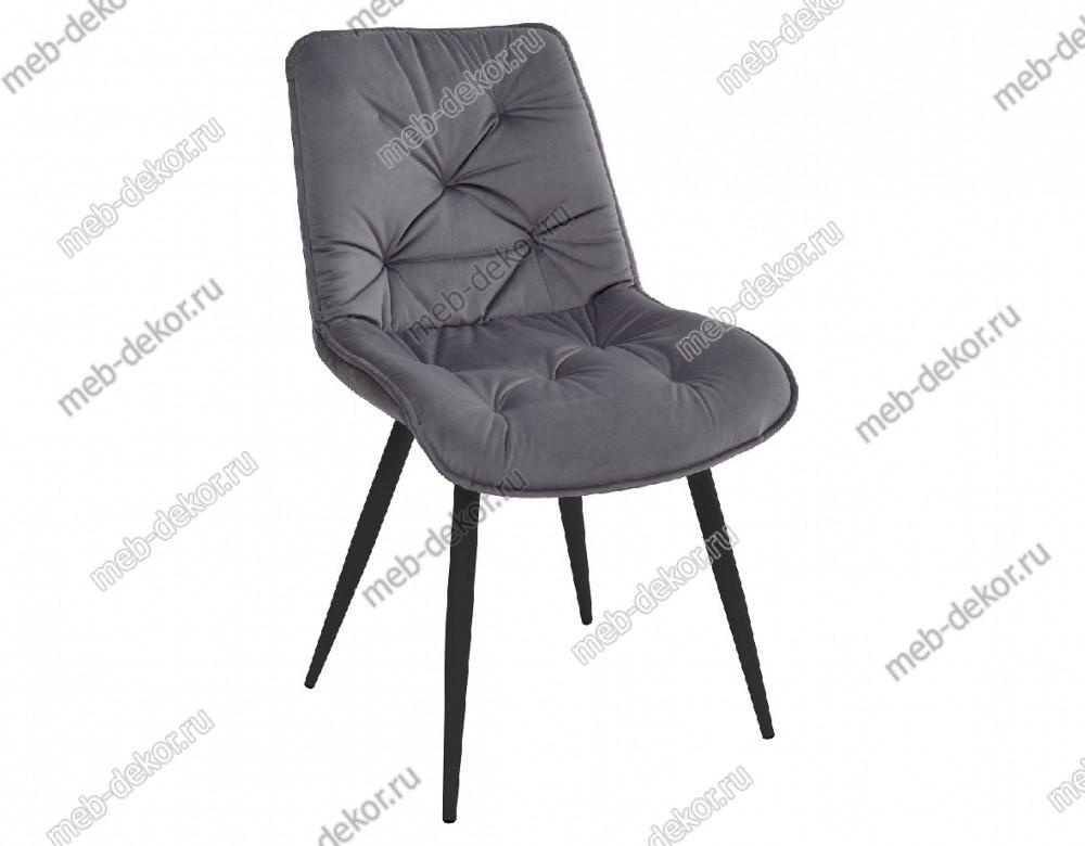 Стул MONACO UF910-05 DARK GREY, велюр/черный каркас