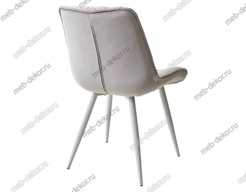 Стул MONACO UF910-02 LIGHT GREY, велюр/белый каркас