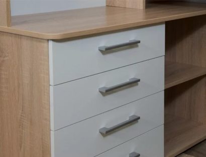 Стол Гарвард ЛВ 130х120, Дуб сонома/Белый — фото 3