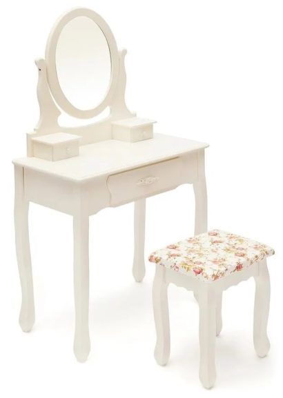 Туалетный столик с зеркалом и табуретом Secret De Maison Coiffeuse (Куэфюз) HX15-075 (Butter white (слоновая кость) — фото 1