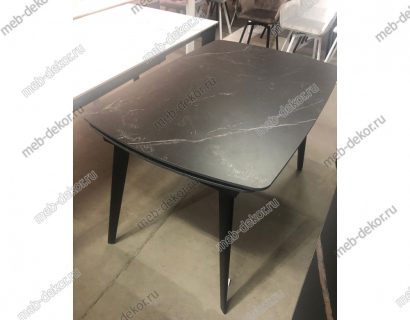Стол ELIOT 120 MATT BLACK MARBLE SINTERED STONE/ BLACK — фото 6
