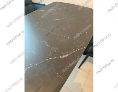 Стол ELIOT 120 MATT BLACK MARBLE SINTERED STONE/ BLACK — фото 4