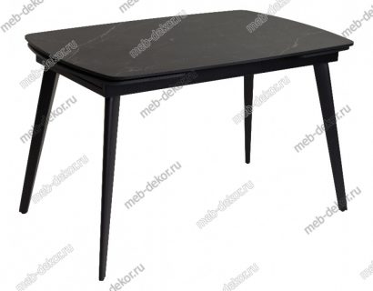 Стол ELIOT 120 MATT BLACK MARBLE SINTERED STONE/ BLACK — фото 1