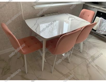 Стол ELIOT 120 GLOSS STATUARIO WHITE SINTERED STONE / WHITE — фото 3