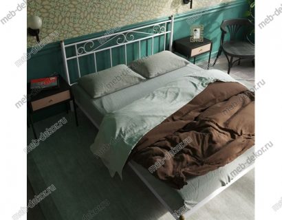 Кровать Франческа без изножья (140х200/ноги металл/цвет Белый) — фото 3