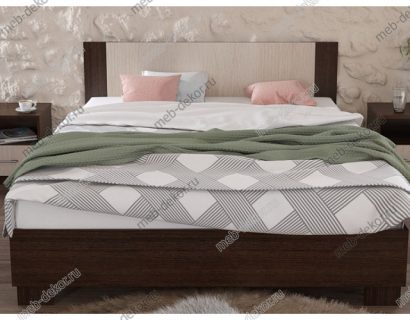 Кровать Аврора 140*200 (основание ЛДСП), Венге/Дуб молочный — фото 4