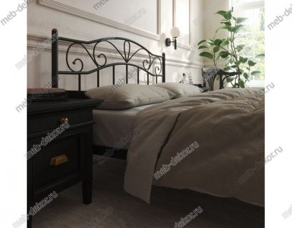 Кровать с изножьем Глэдис (120х200/ноги металл/цвет Чёрный) — фото 4