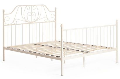 Кровать ERIC Wood slat base металл, 160*200 см (Queen bed), Белый (butter white) — фото 7