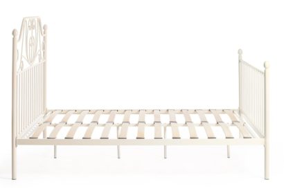 Кровать ERIC Wood slat base металл, 160*200 см (Queen bed), Белый (butter white) — фото 5