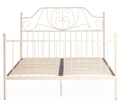 Кровать ERIC Wood slat base металл, 160*200 см (Queen bed), Белый (butter white) — фото 6