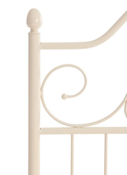 Кровать ERIC Wood slat base металл, 160*200 см (Queen bed), Белый (butter white) — фото 3