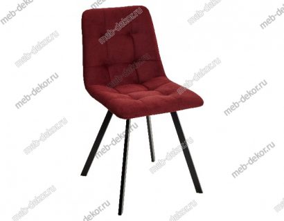 Стул CHILLI-Q SQUARE винный #H47, велюр / черный каркас — фото 1
