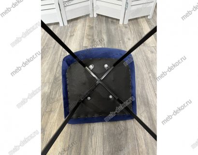 Стул CHILLI-Q SQUARE темно-синий #H60, велюр / черный каркас — фото 3