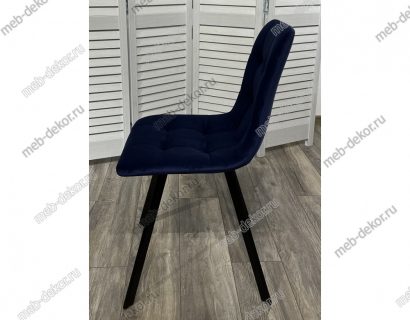 Стул CHILLI-Q SQUARE темно-синий #H60, велюр / черный каркас — фото 5