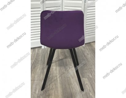Стул CHILLI-Q SQUARE фиолетовый #H38, велюр / черный каркас — фото 4