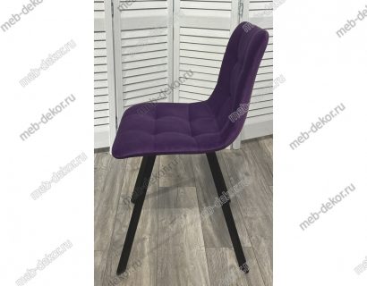 Стул CHILLI-Q SQUARE фиолетовый #H38, велюр / черный каркас — фото 2