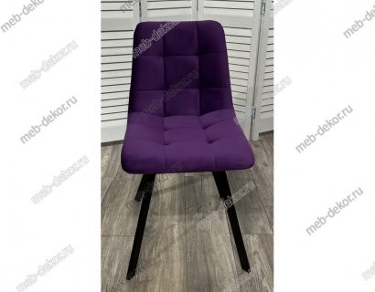 Стул CHILLI-Q SQUARE фиолетовый #H38, велюр / черный каркас — фото 3