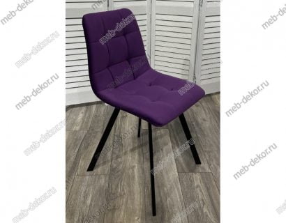 Стул CHILLI-Q SQUARE фиолетовый #H38, велюр / черный каркас — фото 1
