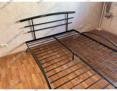 Кровать двуспальная САКУРА (140х200/металлическое основание) Коричневый бархат — фото 3