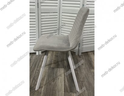 Стул DAIQUIRI BLUVEL-03 LIGHT GREY / белый каркас, велюр — фото 4