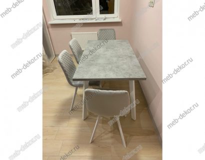 Стул DAIQUIRI BLUVEL-03 LIGHT GREY / белый каркас, велюр — фото 5