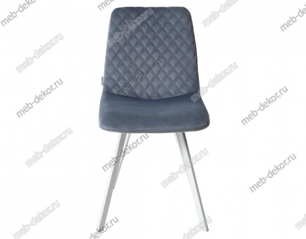 Стул DAIQUIRI BLUVEL-06 BLUE / белый каркас, велюр
