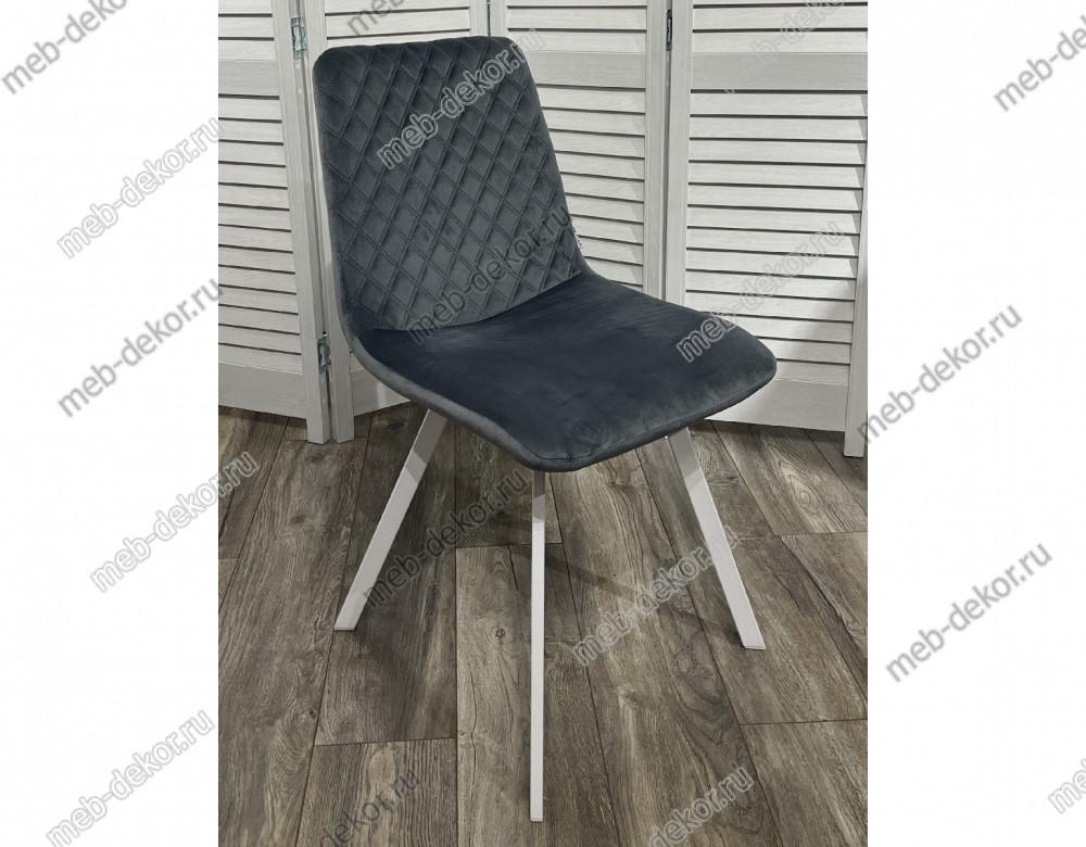 Стул DAIQUIRI BLUVEL-06 BLUE / белый каркас, велюр