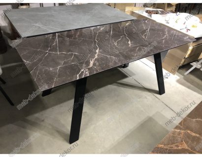 Стол Морис 140 ДАРК, стекло / черный каркас — фото 4