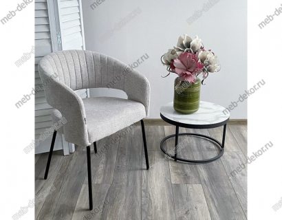 Стул SNUG WZ2042-19 галечный серый, фактурный велюр / черный каркас — фото 2