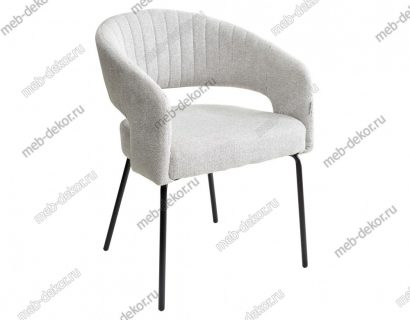 Стул SNUG WZ2042-19 галечный серый, фактурный велюр / черный каркас — фото 1
