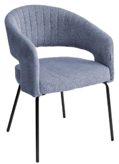Стул SNUG WZ2042-16 бледно-васильковый фактурный велюр / черный каркас — фото 1