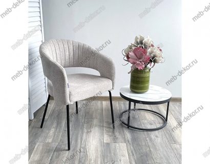 Стул SNUG WZ2042-02 светло-бежевый фактурный велюр / черный каркас — фото 2