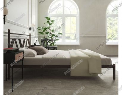 Кровать Монблан (140х200/ноги металл/цвет Коричневый бархат) — фото 3