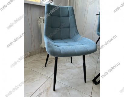 Стул на металлокаркасе Sidra light blue / black — фото 2