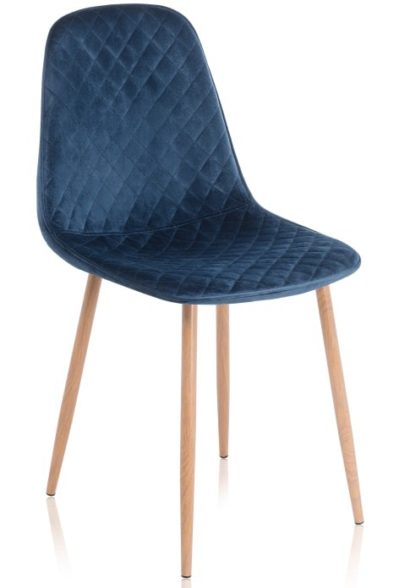 Стул на металлокаркасе Capri dark blue / wood — фото 1