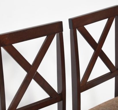 Обеденный комплект эконом Hudson Dining Set (стол + 4 стула) (cappuccino (темный орех), ткань кор.-золотая) — фото 2