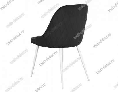 Стул DikLine 256 микровелюр К21 черный, ножки белые — фото 3