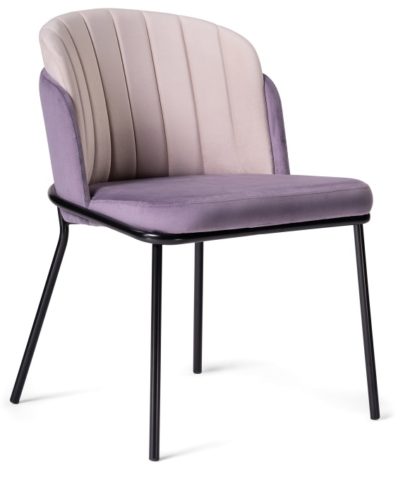 Стул на металлокаркасе Сиолим сливовый / кремовый / черный глянец — фото 1