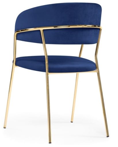 Стул на металлокаркасе Kamelia dark blue / gold — фото 4