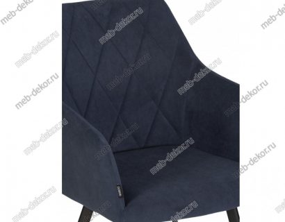 Стул DOBRIN ROBY, ЭМАЛЬ ЧЕРНЫЙ МУАР велюр Catania Dark Blue — фото 2