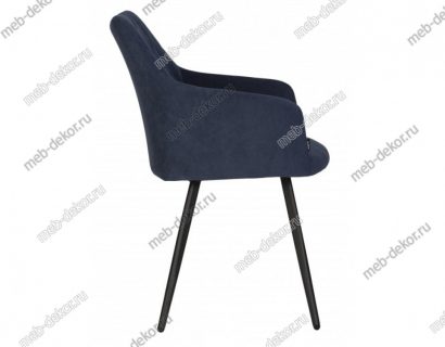 Стул DOBRIN ROBY, ЭМАЛЬ ЧЕРНЫЙ МУАР велюр Catania Dark Blue — фото 4