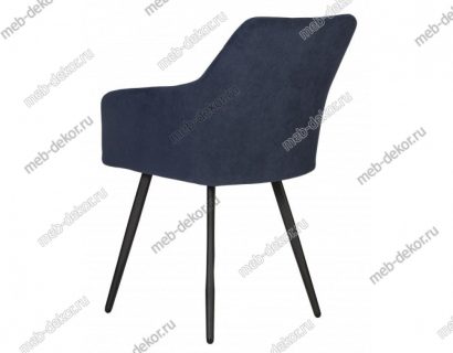 Стул DOBRIN ROBY, ЭМАЛЬ ЧЕРНЫЙ МУАР велюр Catania Dark Blue — фото 5