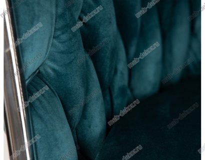 Стул барный DOBRIN MARCEL CHROME морская волна велюр — фото 3