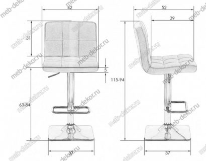 Стул барный DOBRIN TAILOR (пудрово-розовый велюр (MJ9-32)) — фото 4