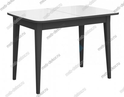 Стол DikLine M120 венге/стекло белое глянец optiwhite/опоры MM венге — фото 1