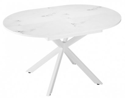 Стол DikLine MB130 белый/стекло белый мрамор сатин optiwhite/опоры MB белые — фото 4