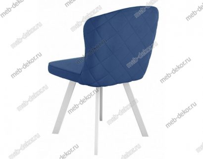 Стул DikLine 219 поворотный, B8 BLUE, ножки белые — фото 2
