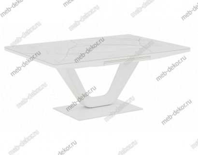 Стол Концепт 1370/1770 х 800 (автомат, белый, ст-ца керамика белый мрамор 170105, Е, основание керамопласт) (3 уп.) — фото 1