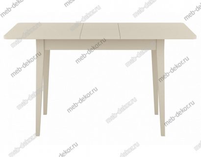 Стол DikLine M110 черный/стекло крем глянец optiwhite/опоры MM черные — фото 3